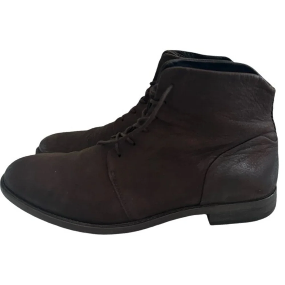 ZARA Black Tag Brown Nubuck Leather Mens Lace-Up Boots Size 7 US